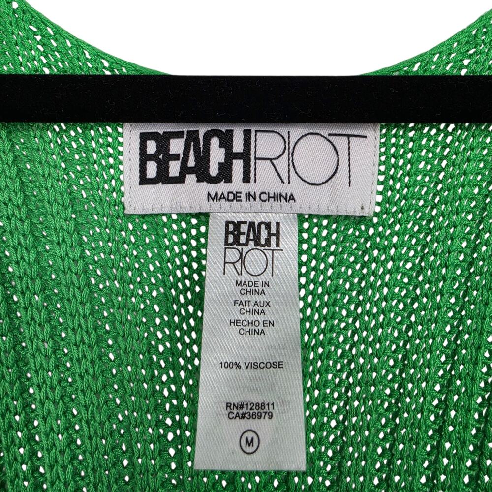 Beach Riot Green Tracy Crochet Scoop Neck Tank Maxi Dress Swim Cover-Up Size M - Picture 5 of 6